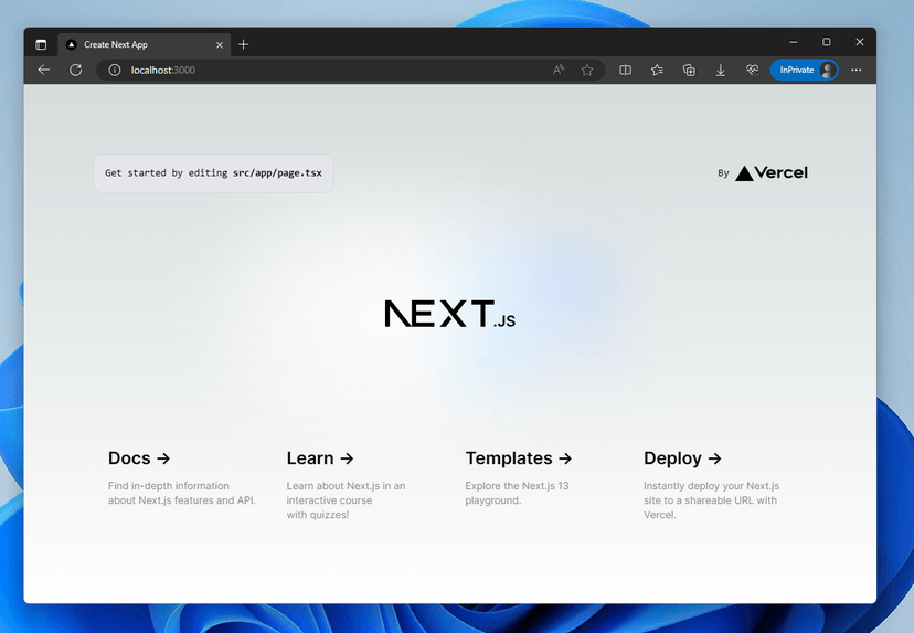 NextJS default page